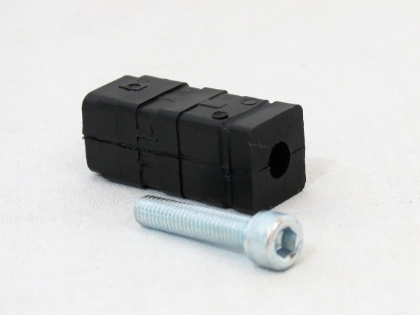 T-Verbinder mit Stahlgewinde M6, schwarz, 20 x 20 x 1,5 mm