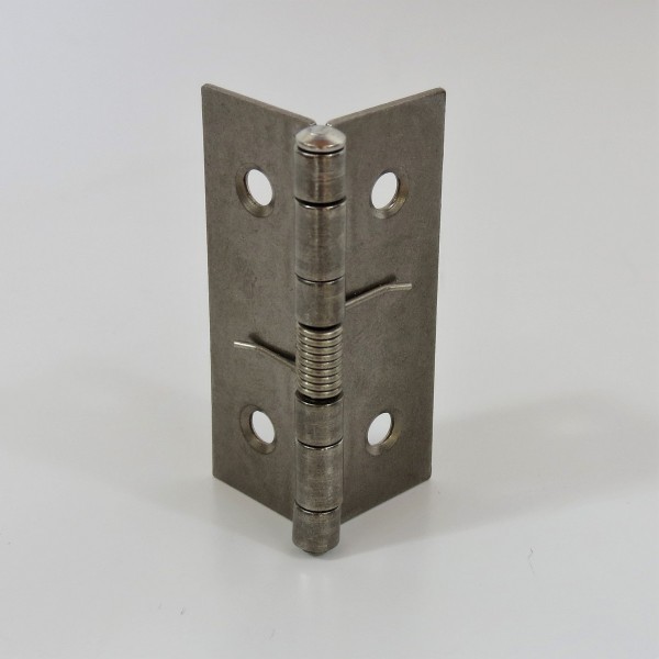 Edelstahlscharnier 6 Loch mit Feder 40 x 50 mm